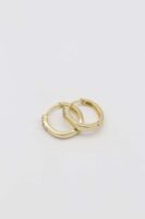 Gold 14k renk taş detaylı halka küpe (15mm)