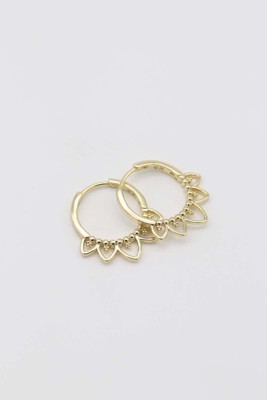 Gold 14k renk tasarım halka küpe (20mm)