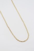 Gold 14k renk ince burgulu zincir kolye (45cm)