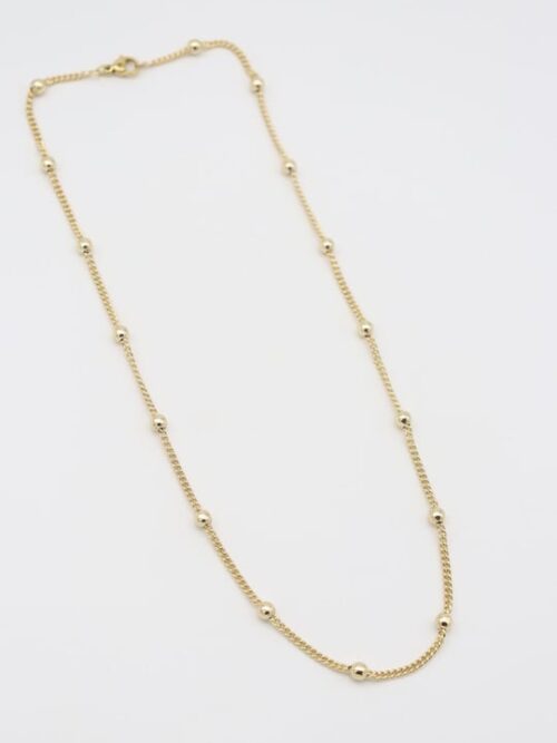 Gold 14k renk top top detaylı kolye (45cm)