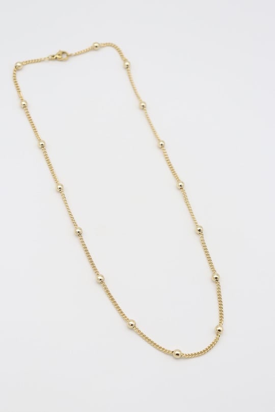 Gold 14k renk top top detaylı kolye (45cm)