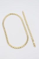 Gold 14k renk kolye bileklik set (50cm)