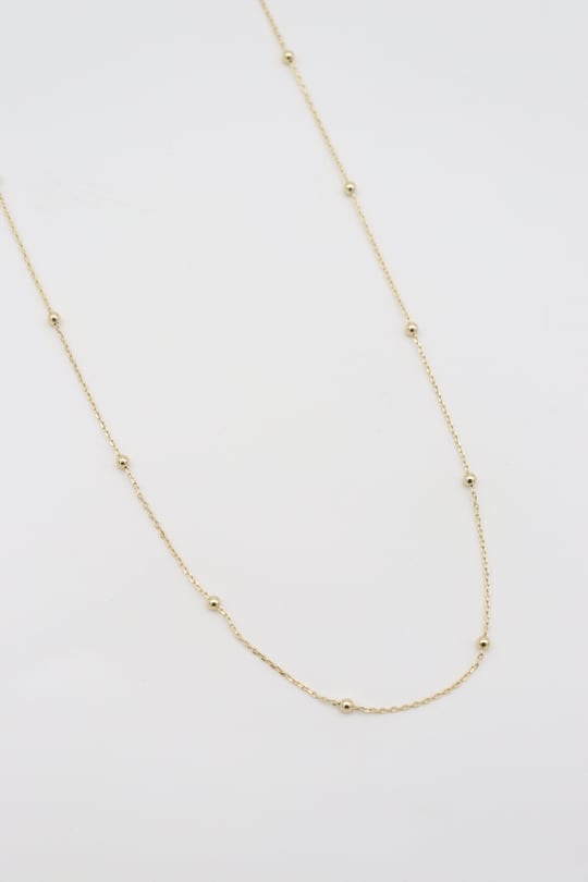 Gold 14k renk ince zincir kolye (45cm)