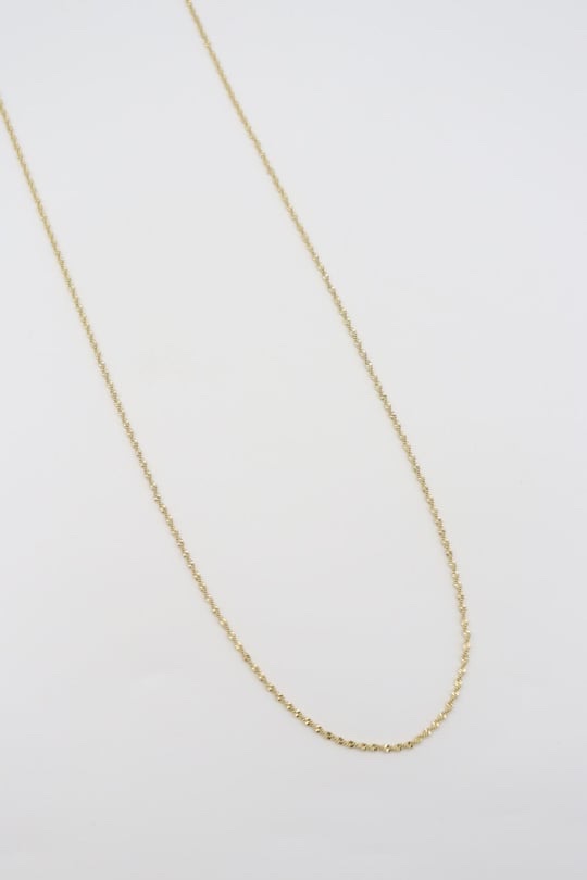 Gold 14k renk ince burgu zincir kolye (60cm)