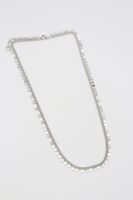 Silver renk kare ve yuvarlak pul pul kolye (45cm)