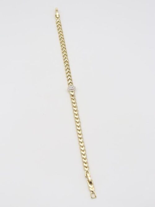 Gold 14k renk ortası taş detaylı bileklik (17+2cm)