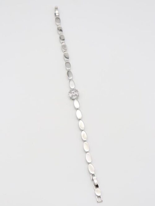Silver renk ortası taşlı bileklik (17+2cm)