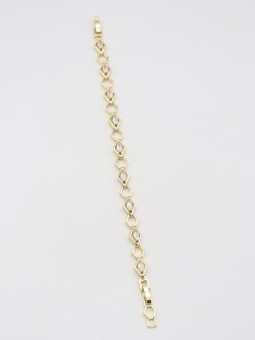Gold 14k renk taş detaylı bileklik (16+2cm)