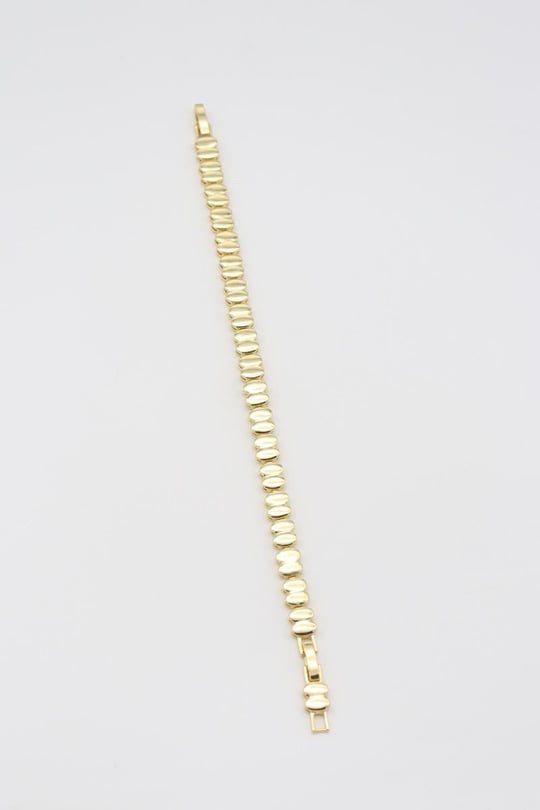 Gold 14k renk düz plaka bileklik (16+2cm)