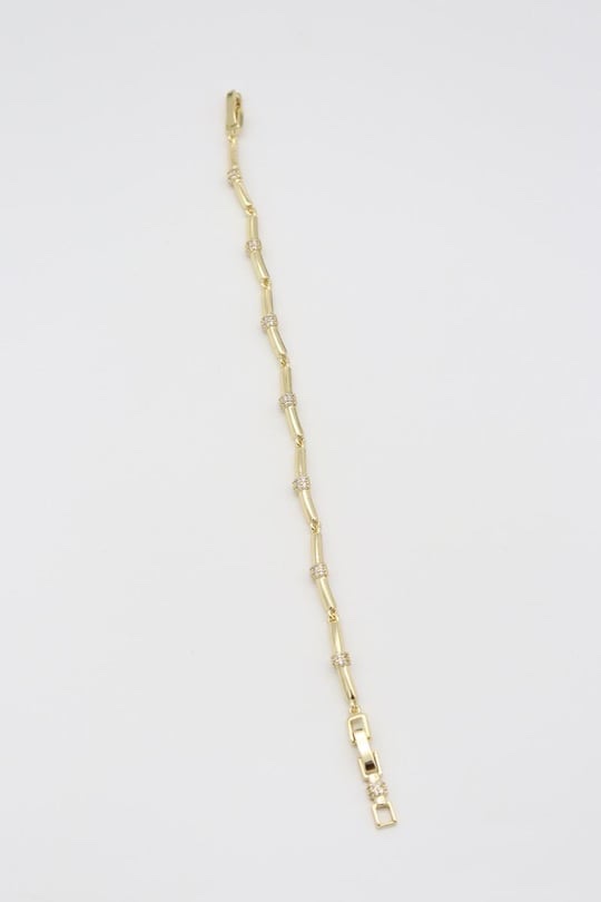 Gold 14k taş detaylı bileklik (17+2cm)