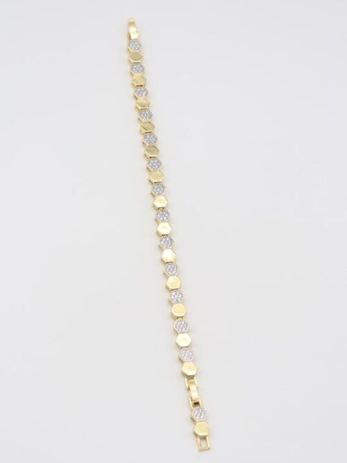 Gold 14k renk petek taş detaylı bileklik (17+2cm)