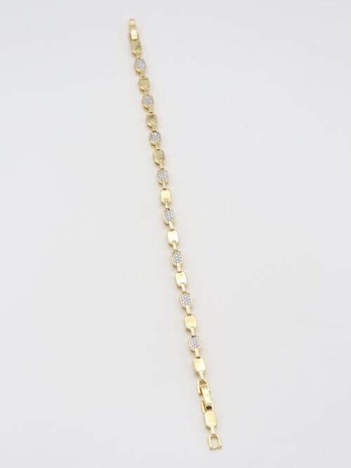 Gold 14k renk taş ve kare bileklik (17+2cm)