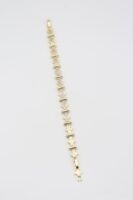 Gold 14k renk taşlı tasarım bileklik (17+2cm)