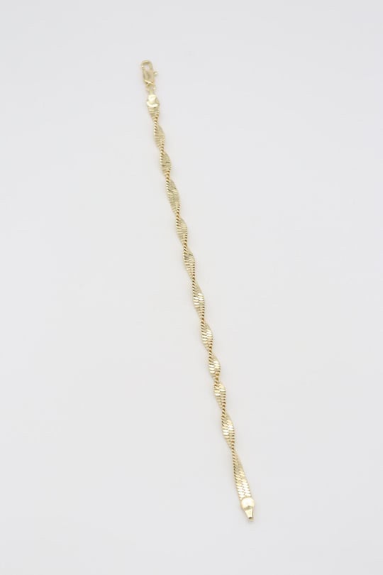 Gold 14k renk burgu zincir bileklik (19cm)