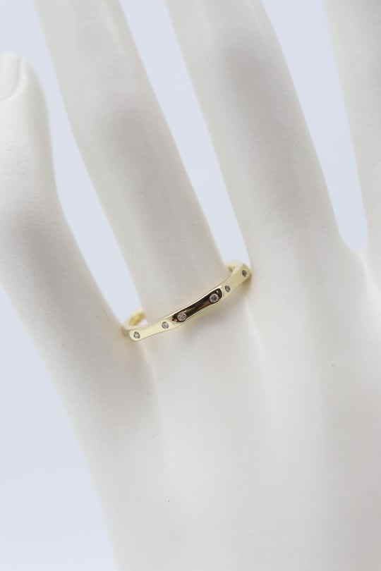 Gold renk taş detaylı ince yüzük (ayarlanabilir)