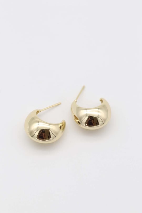 Gold 14k renk yarım ay küpe