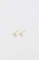 Gold 14k renk damla taş küpe (7mm)