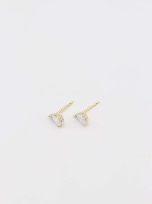 Gold 14k renk damla taş küpe (7mm)