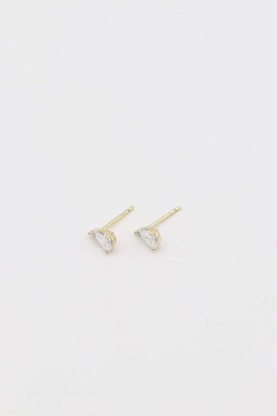 Gold 14k renk damla taş küpe (7mm)