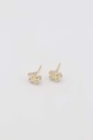 Gold 14k renk çiçek desenli küpe (10mm)