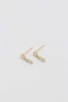 Gold 14k renk taş sallantılı küpe (10mm)