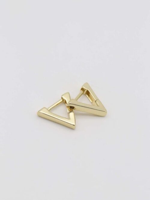 Gold 14k renk üçgen küpe (12mm)