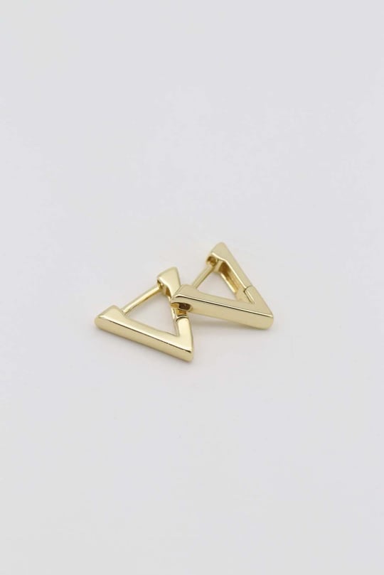 Gold 14k renk üçgen küpe (12mm)