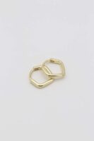Gold 14k renk köşeli halka küpe (12mm)