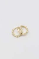 Gold 14k renk ince köşeli halka küpe (15mm)