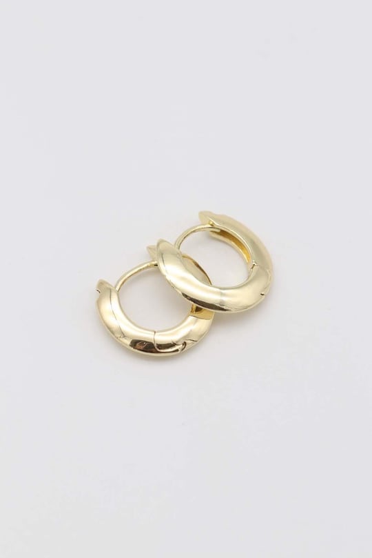 Gold 14k renk kalın halka küpe (15mm)
