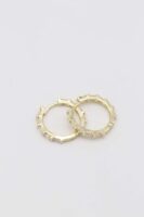 Gold renk taş detaylı halka küpe (17mm)