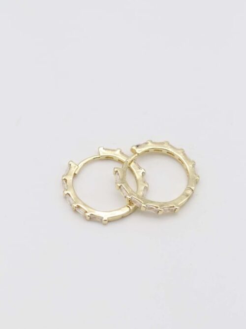 Gold renk taş detaylı halka küpe (17mm)