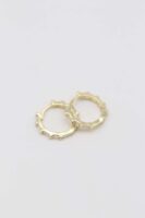 Gold 14k renk taş detaylı halka küpe(15mm)