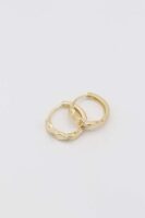 Gold 14k renk desenli halka küpe (15mm)