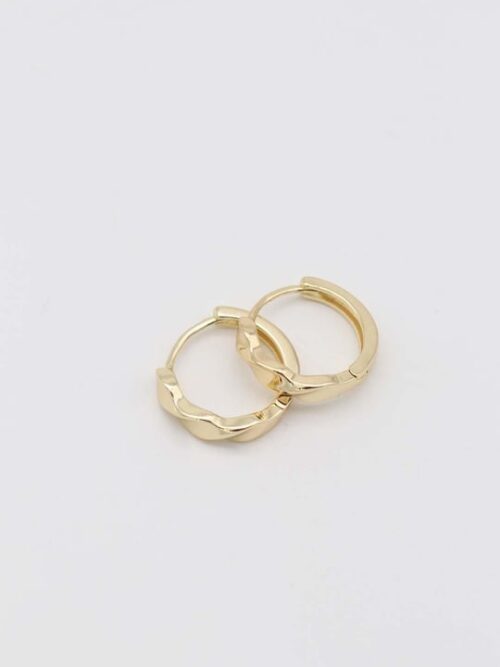 Gold 14k renk desenli halka küpe (15mm)