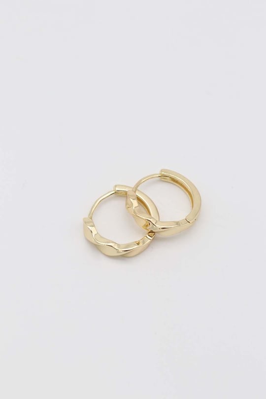 Gold 14k renk desenli halka küpe (15mm)