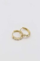 Gold 14k renk taş detaylı halka küpe (15mm)