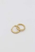Gold 14k renk taşlı halka küpe (12mm)
