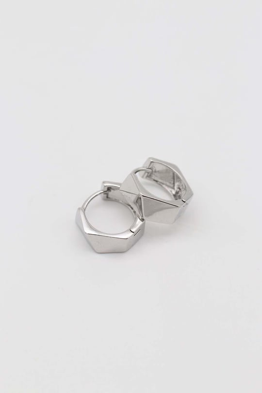 Silver renk kalın desenli halka küpe (15mm)