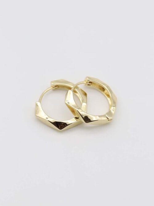 Gold 14k renk desenli halka küpe (20mm)