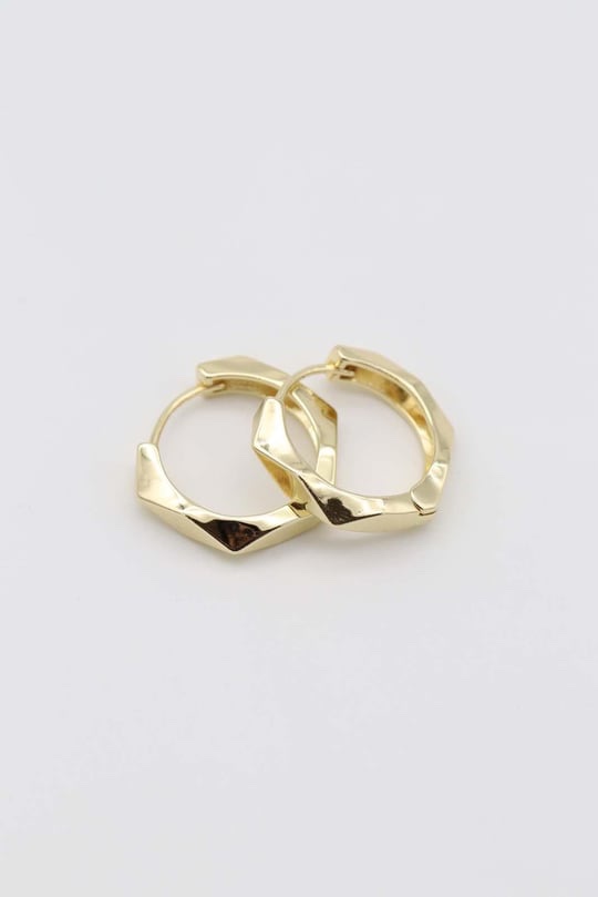 Gold 14k renk desenli halka küpe (20mm)