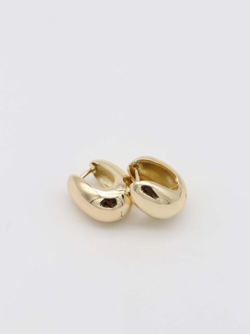 Gold 14k renk kapsül küpe (15mm)