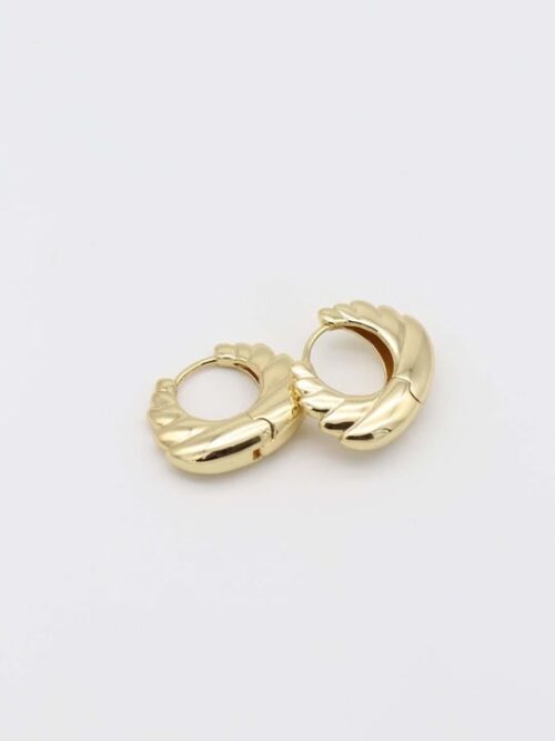 Gold 14k renk sepet küpe (15mm)