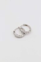 Silver renk taşlı halka küpe (15mm)