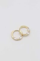 Gold 14k renk taşlı halka küpe (15mm)