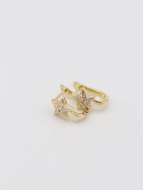 Gold 14k renk yıldız u küpe (12mm)