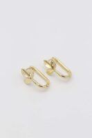 Gold 14k renk yaprak desenli küpe (20mm)