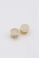 Gold 14k renk taşlı yuvarlak küpe (15mm)