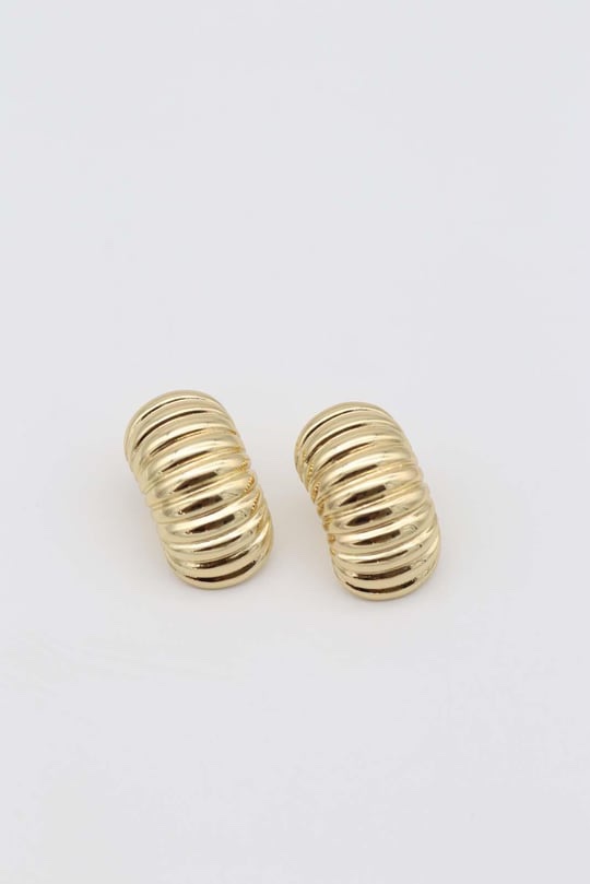 Gold 14k renk tırtıklı küpe (20mm)