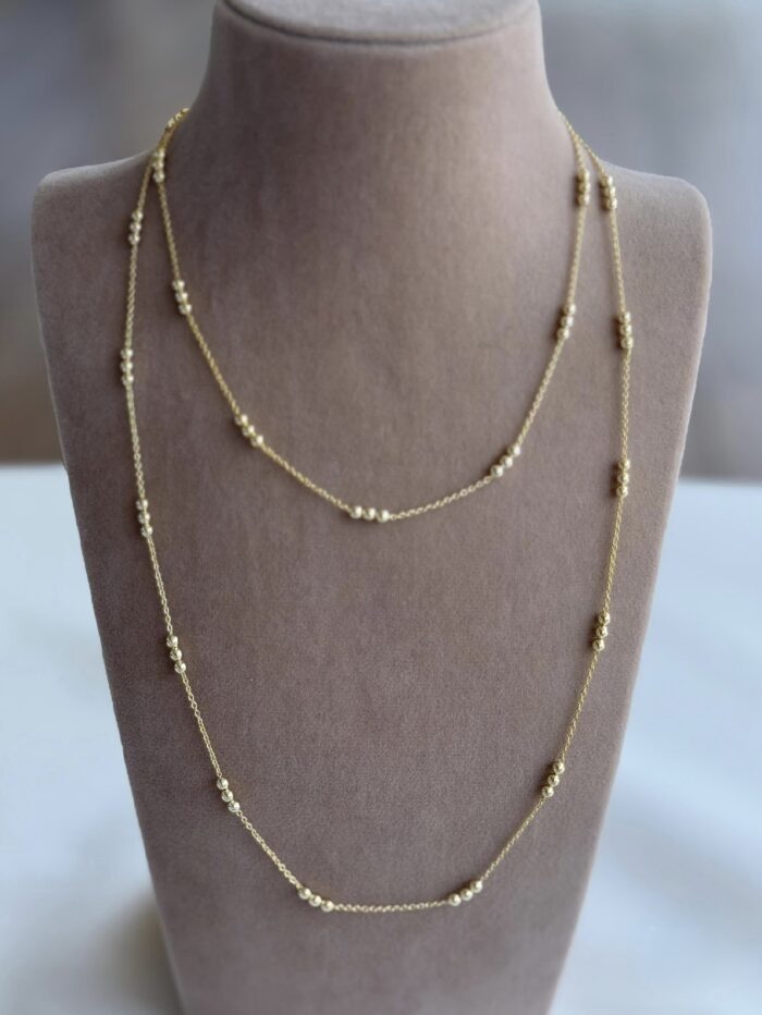 Gold renk top detaylı zincir kolye